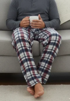 Pantaloni pijama bărbați în carouri ,multi color, croială lejeră-big size