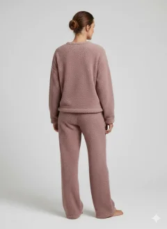 Pijamale damă cocolino mov cu imprimeu „The Good”