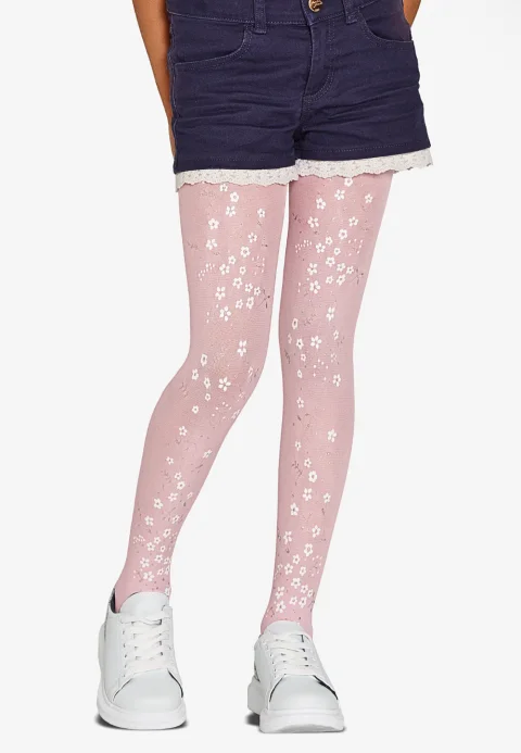 Dres fetițe Penti Pretty ,,Bouquet'', 40 den- imprimeu floricele, roz