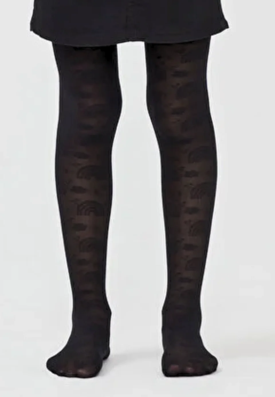 Dres fetițe Penti Young ,,Rainbow Cloud'', 40 den- imprimeu curcubeu, negru