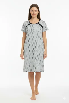 Cămașă pentru alăptat gri cu buline