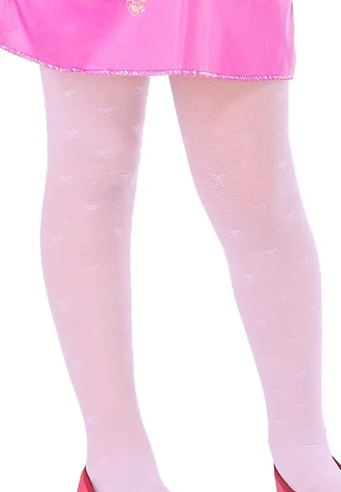 Dres fetițe Penti Pretty ,,Diana'', 20 den- mat, imprimeu fundițe, roz