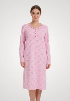 Cămașă de noapte roz cu flori