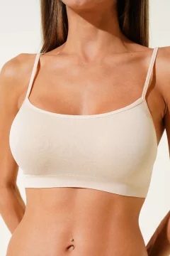 Bustieră cu Bretele Subțiri fără Cusături, Bej