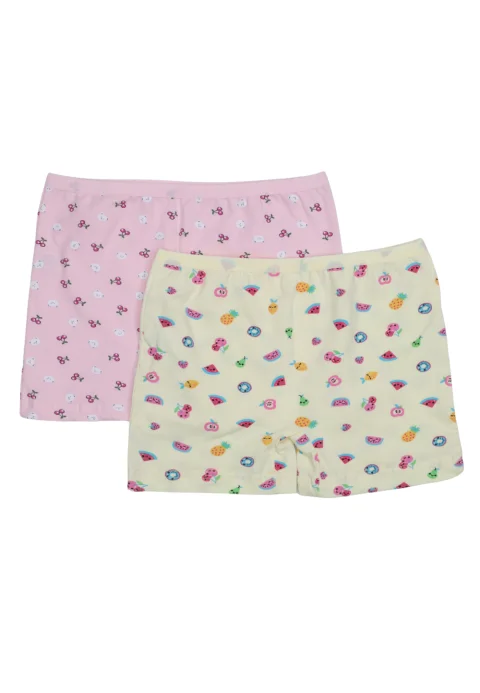 Set 2 Boxeri Fete – Bumbac și Elastan, Culori Asortate