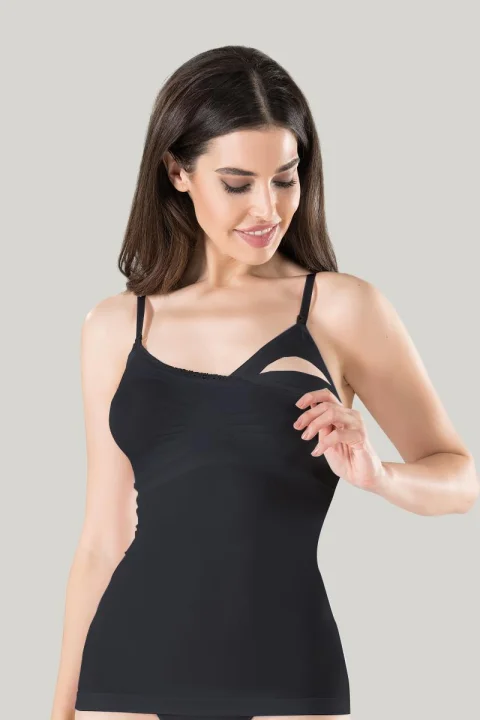 Maiou modelator pentru alaptat, material lejer si moale, culoare negru