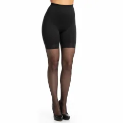 Dres damă Penti Body Form negru, aspect mat, cu corset 140 DEN