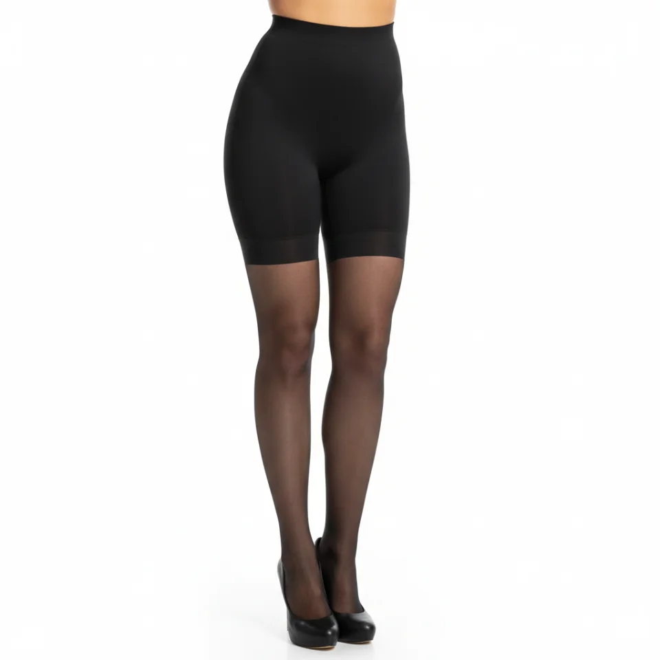 Dres damă Penti Body Form negru, aspect mat, cu corset 140 DEN