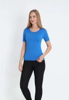 Tricou damă cu mânecă scurtă – albastru