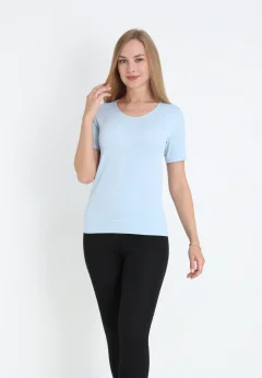 Tricou damă cu mânecă scurtă – bleu