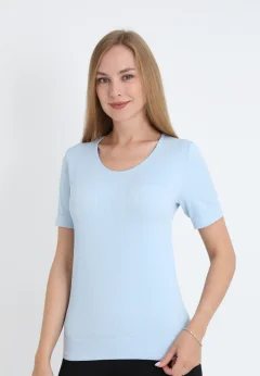Tricou damă cu mânecă scurtă – bleu