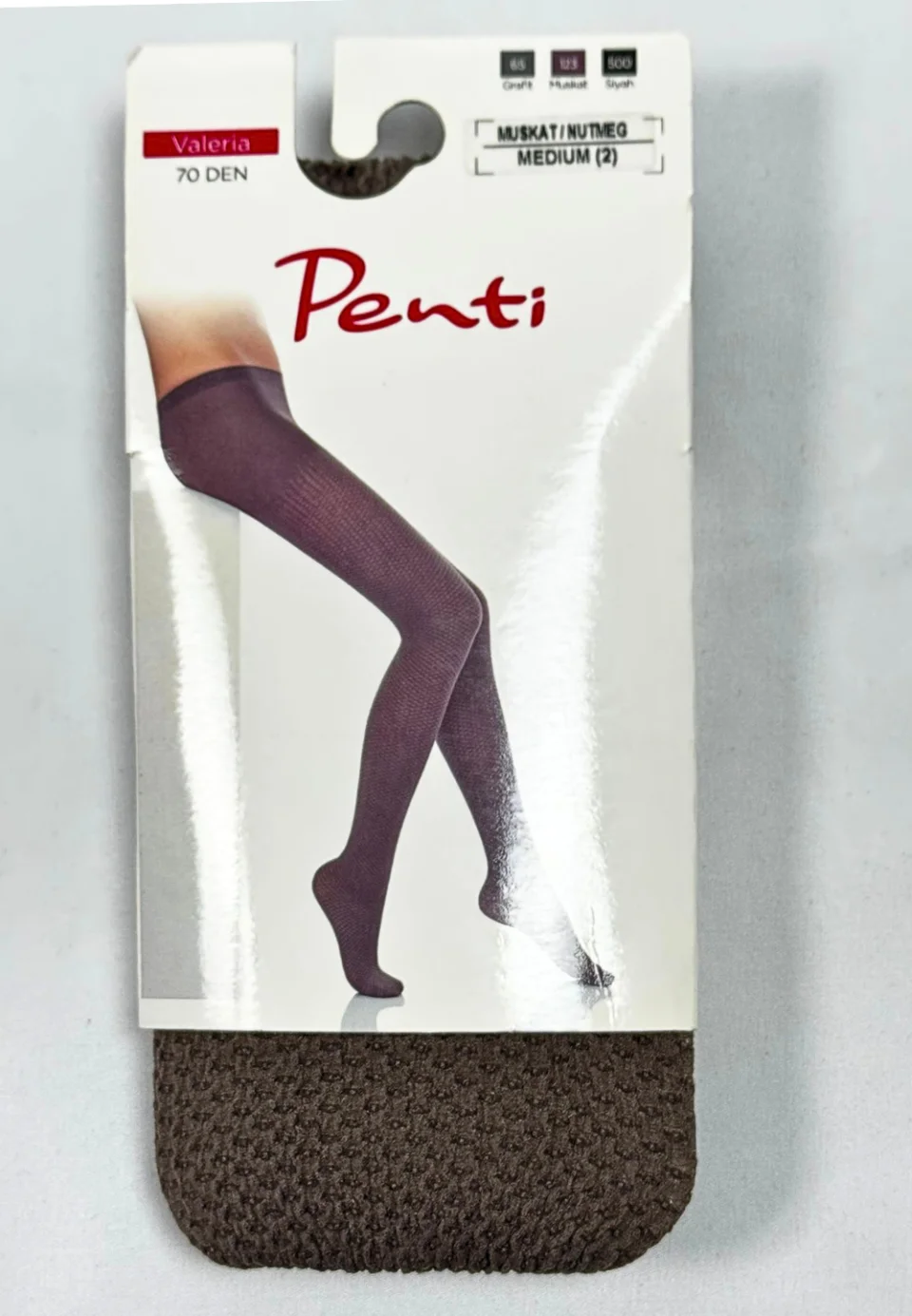 Dres damă Penti 70 DEN ,,Valeria''- cu model, culoare nucșoară